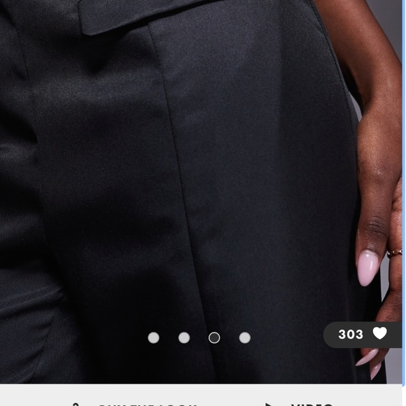 Kaiia exclusive square halterneck wide leg pocket detail jumpsuit in black - Picture 3 of 4